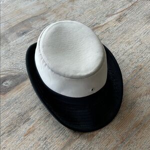 Vintage Sarah W Two-Tone  white and navy  Brim  Hat